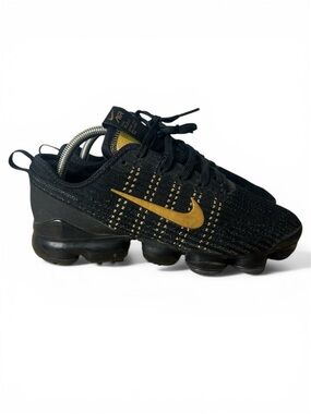 Nike Kids Black and Gold VaporMax Style Sneakers